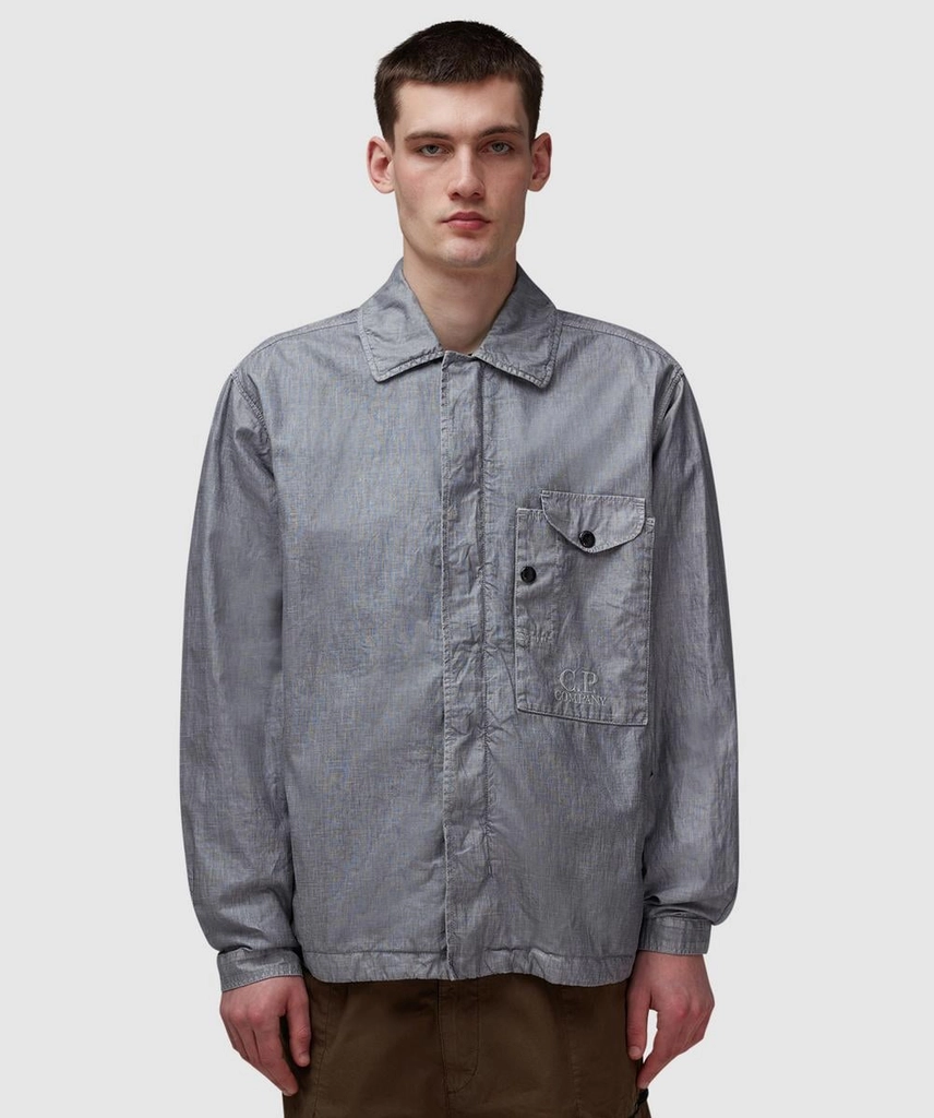 CP Company Lino Wax Overshirt (Limestone - M) - Size M